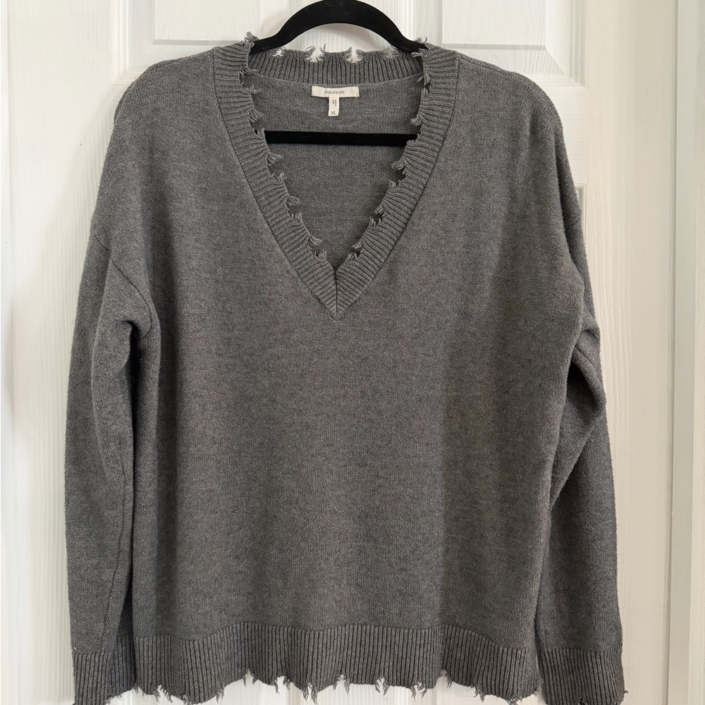 Maurices Destructed V-Neck Sweater Pull Over